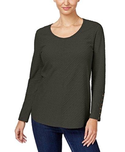 Style & Co Textured Button Detail Top
