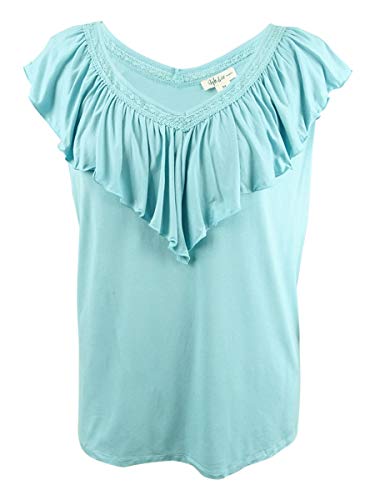 Style & Co Plus Size Ruffled V Neck Top