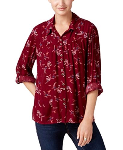 Style & Co Petite Textured Paisley Print Shirt