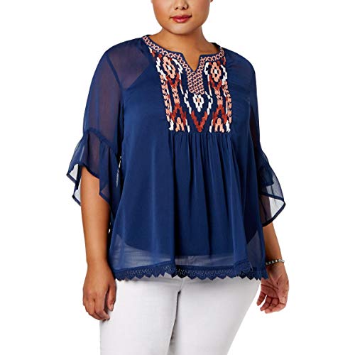 Style & Co Plus Size Embroidered Layered Look Blouse