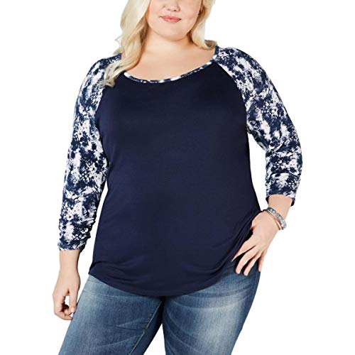 Style & Co Plus Size Printed Raglan Sleeve T-Shirt