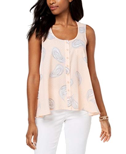 Style & Co Printed Button Front Blouse