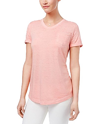 Style & Co V Neck Burnout Pocket T-Shirt