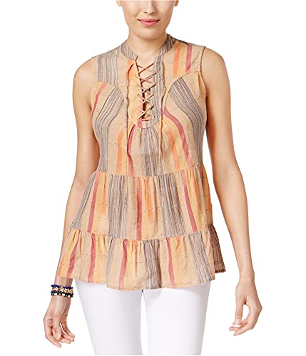 Style & Co Printed Lace Up Top