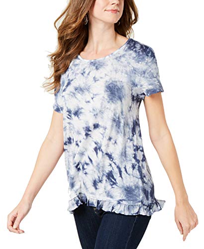 Style & Co Tie Dye Ruffled Hem T-Shirt