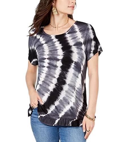 Style & Co Ruffle Hem Tie Dye Top