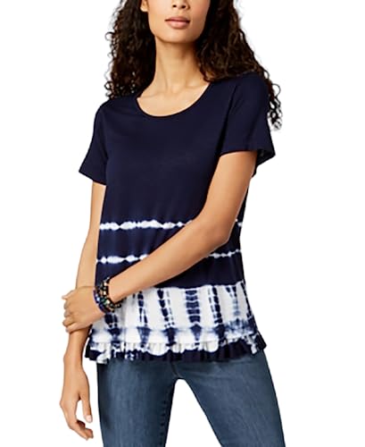 Style & Co Tie Dyed Ruffle T-Shirt