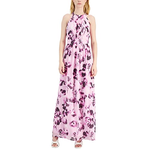 fitted lace wedding dress Inc International Concepts Womens Floral Maxi Dress Light Orchid Combo / 10
