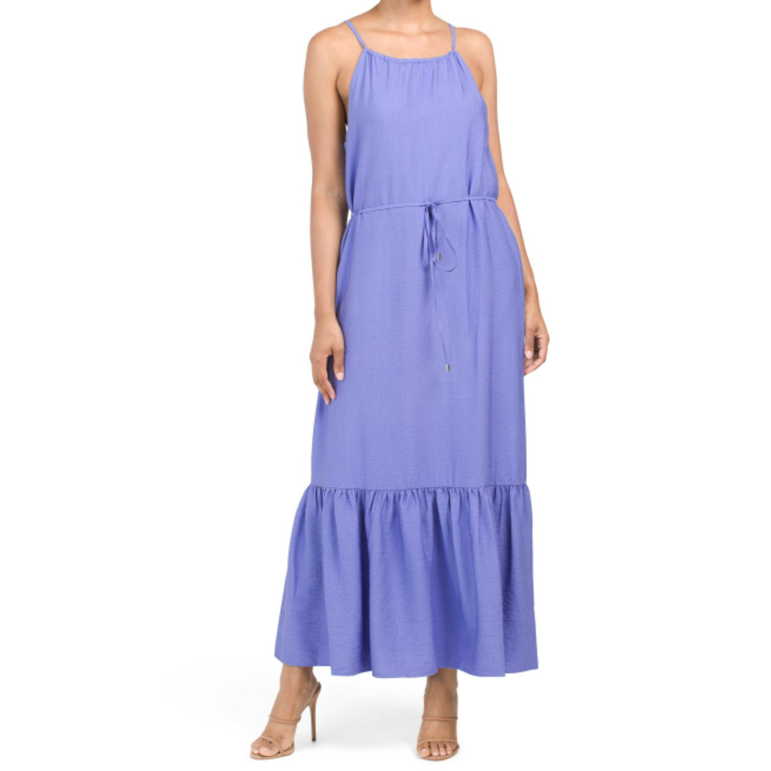 Women's Halter-Neck Tiered Maxi Dress