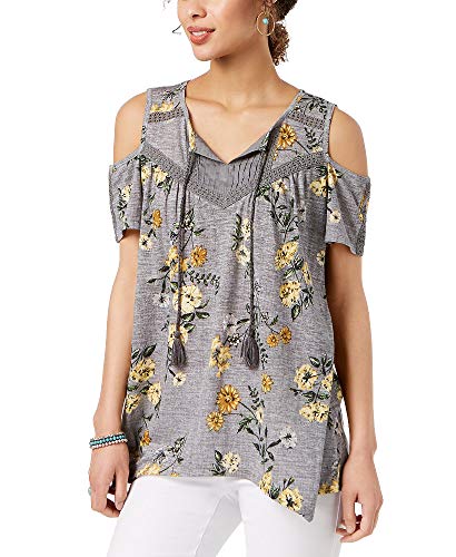 Style & Co Printed Handkerchief Peasant Top