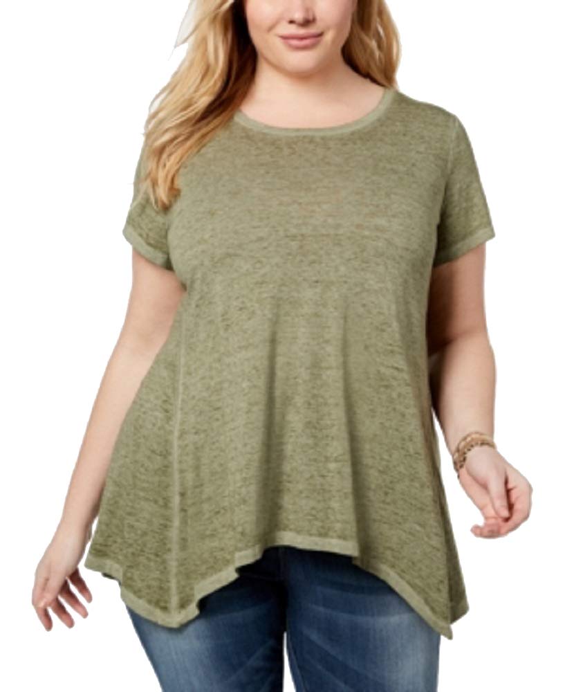 Style & Co Plus Size Burnout Handkerchief Hem T-Shirt