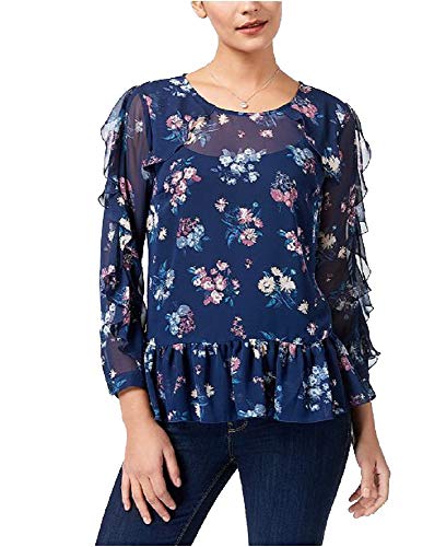 Style & Co Ruffled Sleeve Chiffon Top