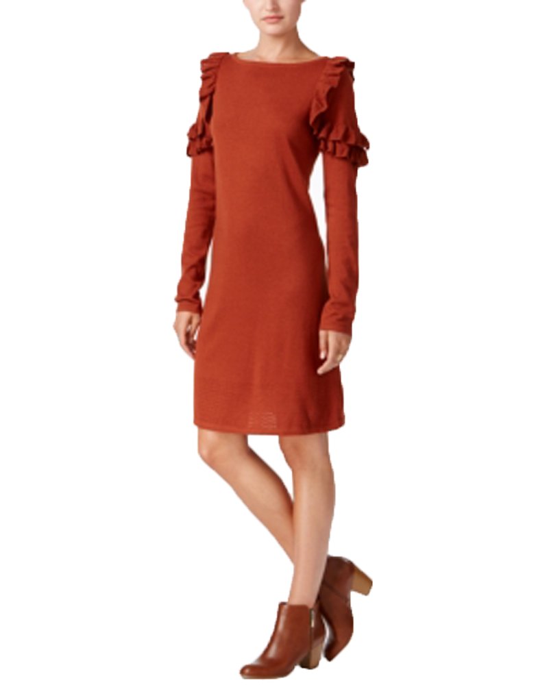 Style & Co Ruffle Shoulder Sweater Dress