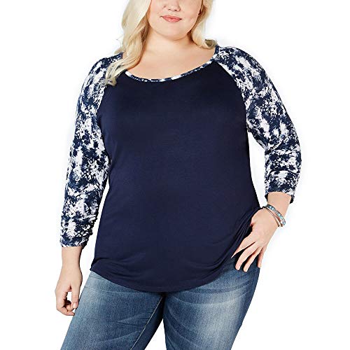 Style & Co Plus Size Printed Raglan Sleeve T-Shirt