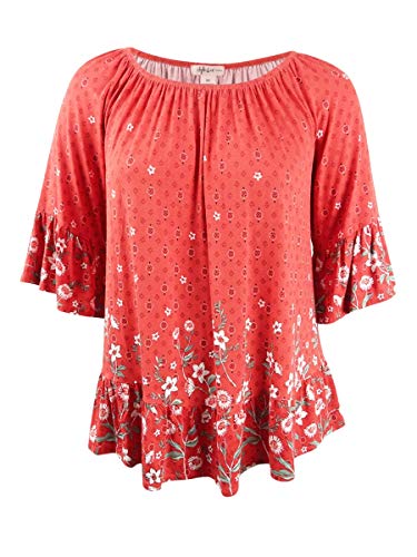 Style & Co Plus Size Printed Bell Sleeve Tunic