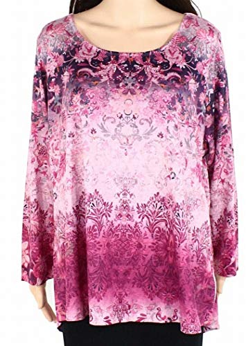 Style & Co Plus Size Printed Embellished Top
