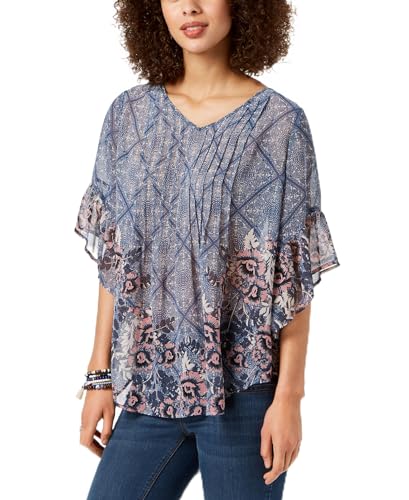 Style & Co Printed Pleated Top