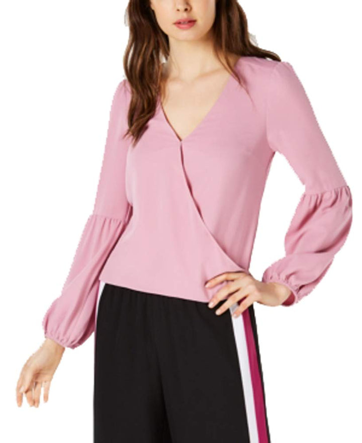 Blouson-Sleeve Surplice Top