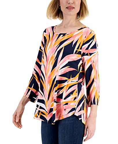 JM Collection Petite Printed 3/4 Sleeve Tunic