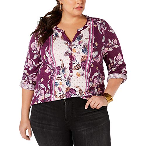 Style & Co Plus Size Retro Floral Print Top