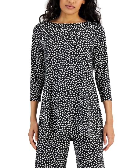 Alfani Boat Neck 3/4 Sleeve Printed Tunic