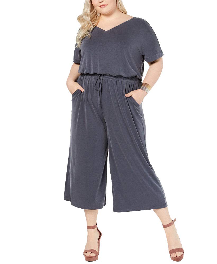 Style & Co Plus Size Cropped Knit Jumpsuit