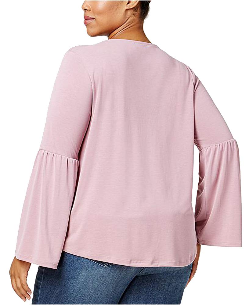 Style & Co Plus Size Ruched Bell Sleeve Top