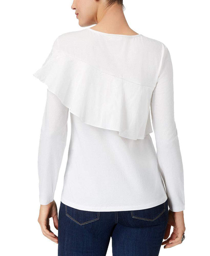 Style & Co Ruffle Shoulder T-Shirt