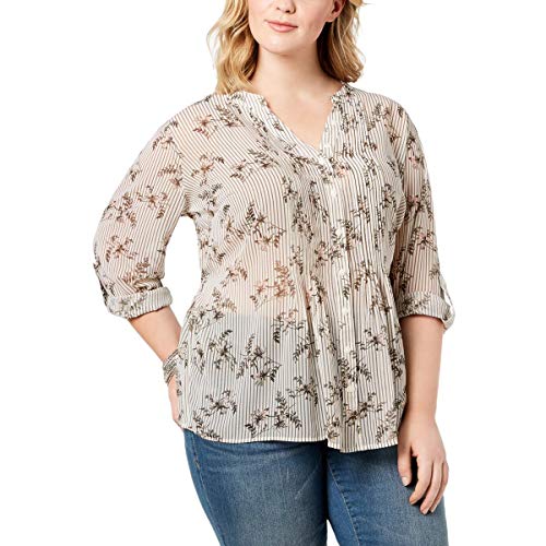 Style & Co Plus Size Printed Pleated Blouse