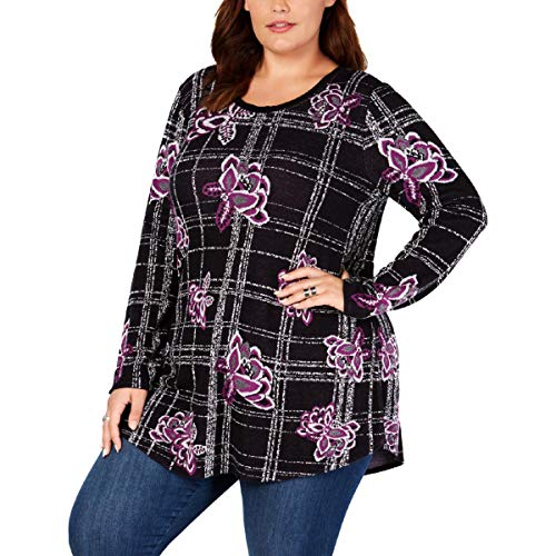 Style & Co Plus Size Floral Jacquard Sweater