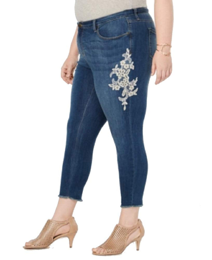 Style & Co Plus Size Cotton Lace Applique Jeans