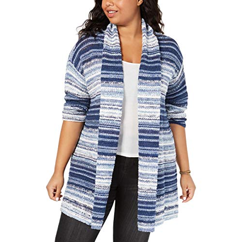 Style & Co Plus Size Textured Stripe Cardigan Sweater