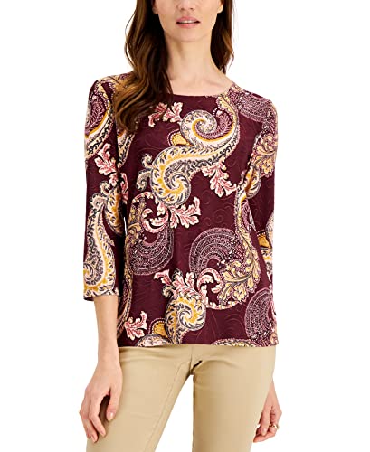 JM Collection Printed 3/4 Sleeve Tunic