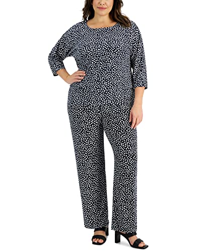 Alfani Plus Size Printed 3/4 Sleeve Top