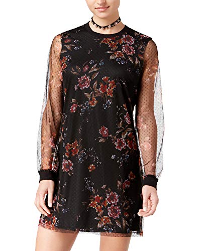 Be Bop Juniors Printed Swiss Dot Mesh Dress