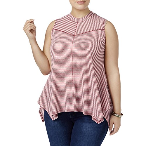 Style & Co Plus Size Striped High Low Hem Swing Top