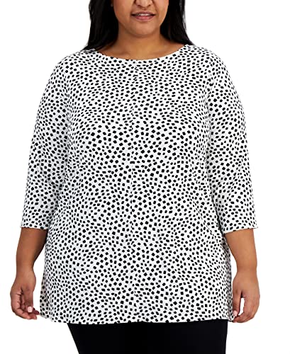Alfani Plus Size Printed 3/4 Sleeve Top