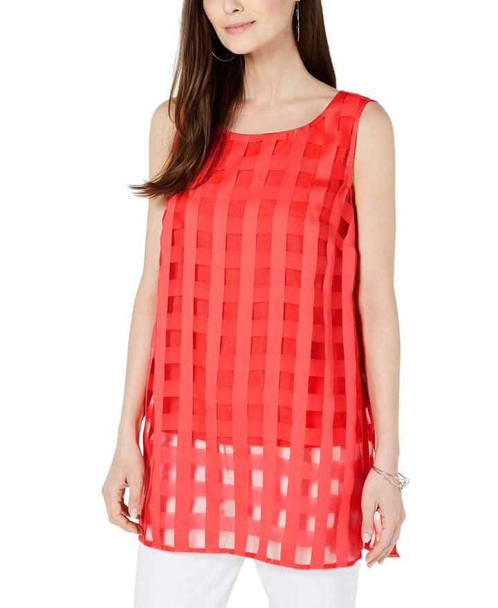 Plaid Illusion Tunic