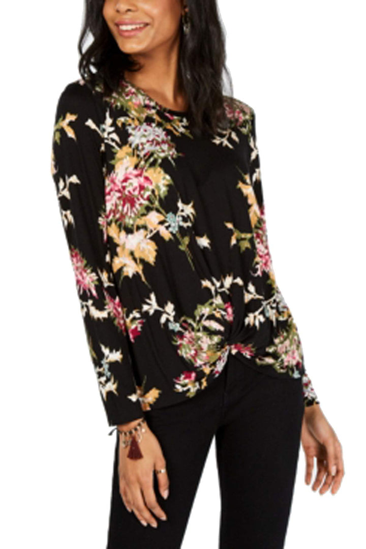 Style & Co Tie Dyed Twist Hem Top