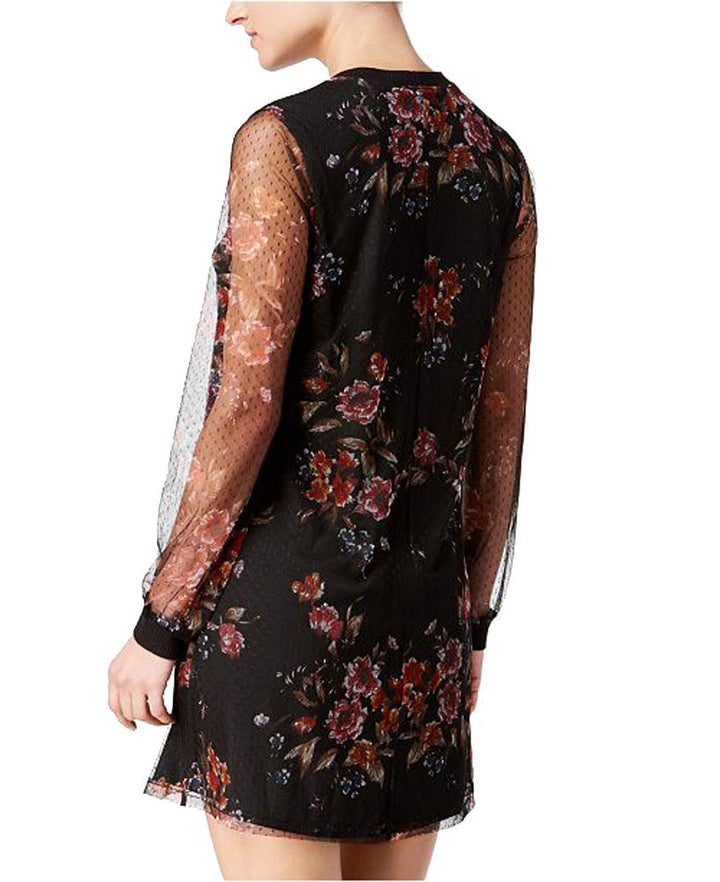 Be Bop Juniors Printed Swiss Dot Mesh Dress