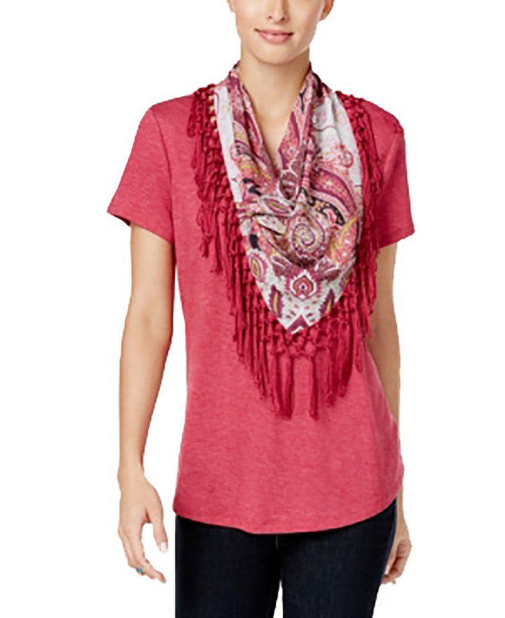 Style & Co T-Shirt With Detachable Scarf
