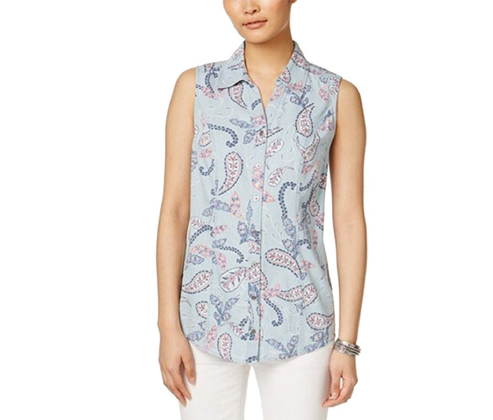 Style & Co Sleeveless Denim Shirt