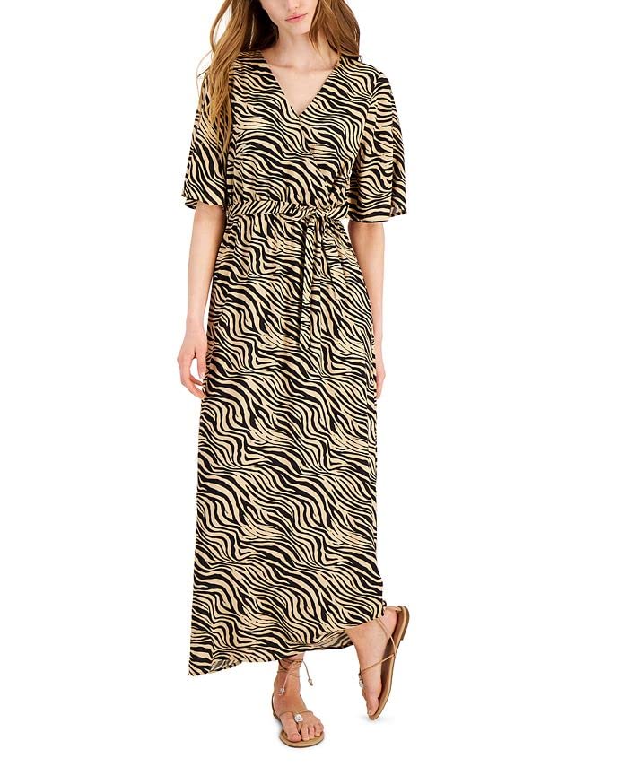 international concepts maxi dress INC International Concepts Women's Zebra Maxi Dress Brown Size X-Small