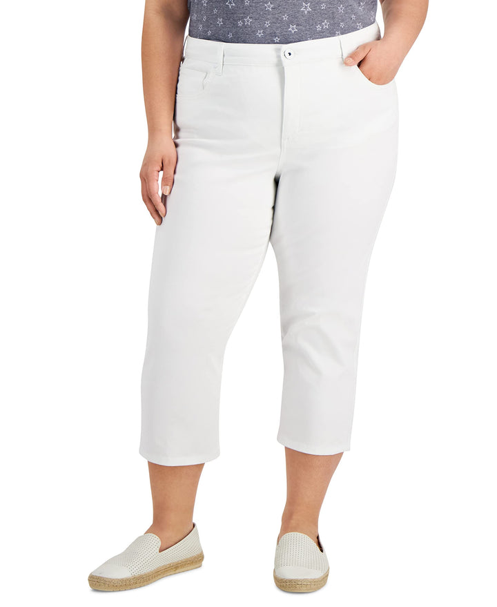 Style & Co Plus Size High Rise Cropped Capri Jeans