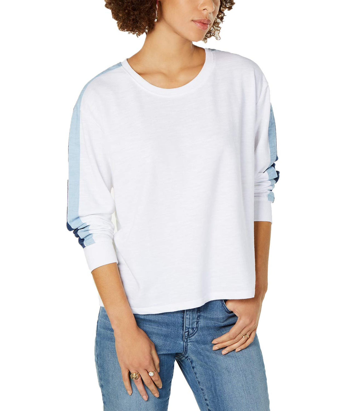 Style & Co Striped Sleeve Sweatshirt