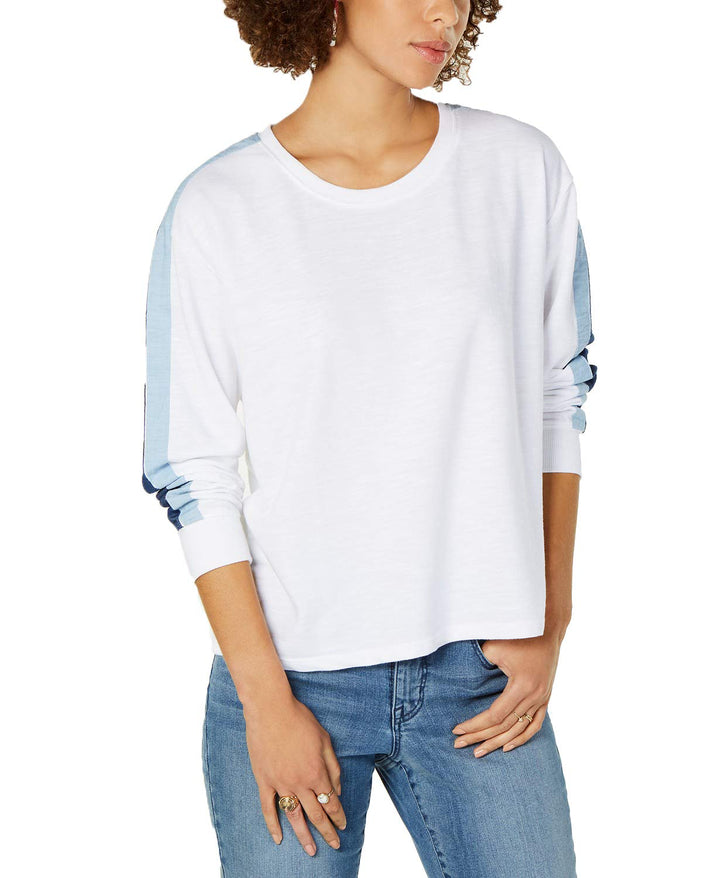 Style & Co Striped Sleeve Sweatshirt