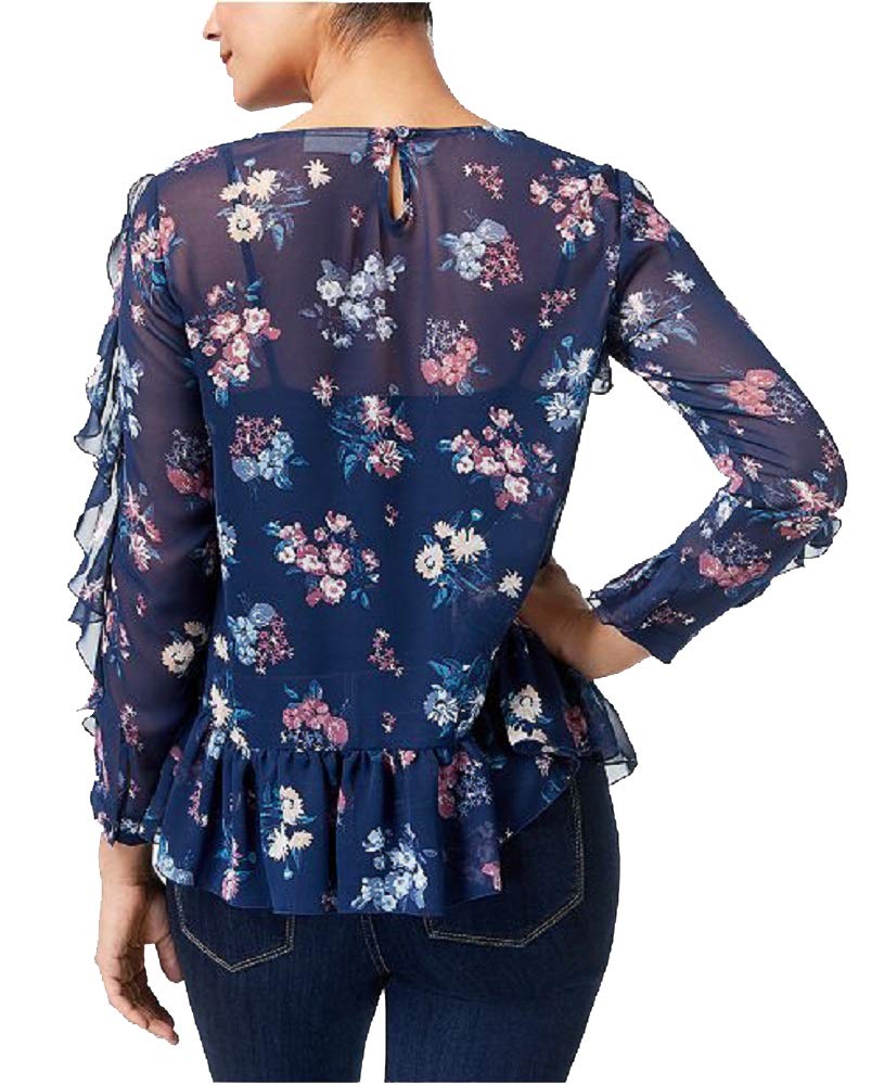 Style & Co Ruffled Sleeve Chiffon Top