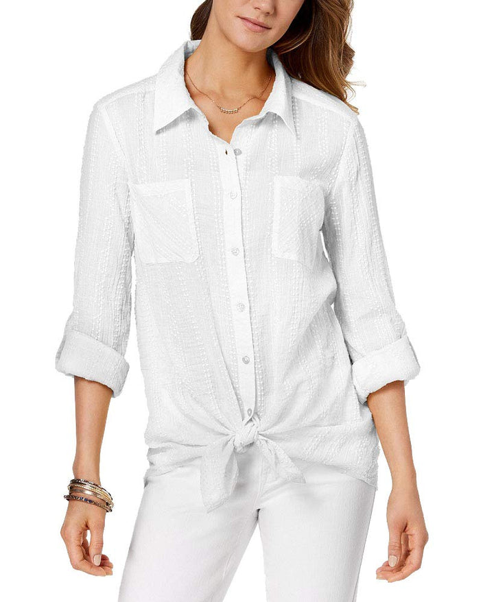 Style & Co Petite Tie Hem Shirt