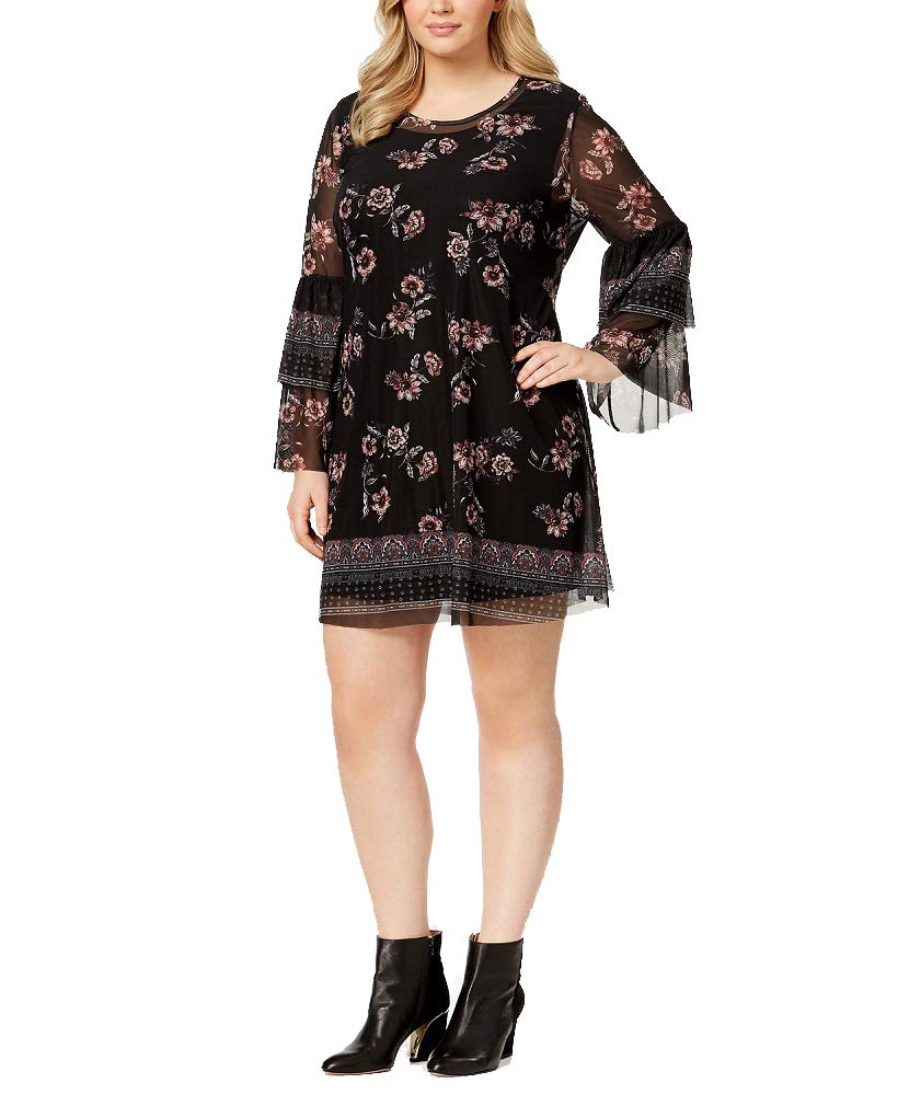 Style & Co Plus Size Printed Mesh Dress