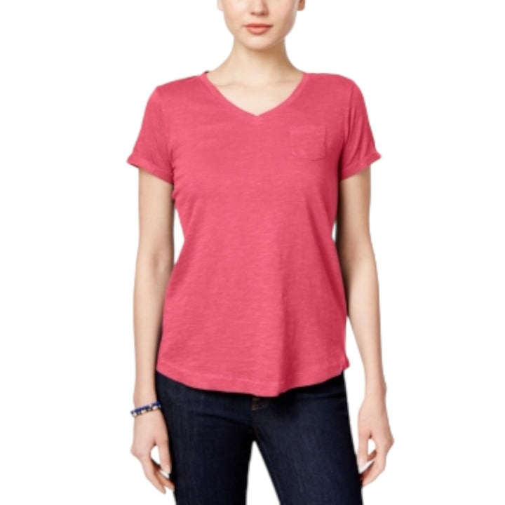 Style & Co Petite V Neck Pocket T-Shirt